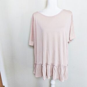 Andrée by Unit Pale Pink Peplum Dolman Blouse